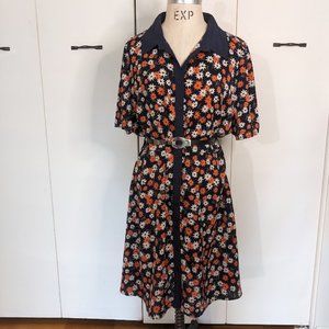 Allegra K Dress, navy and floral print, size XL
